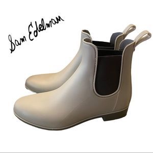 NEW Sam Edelman Tinsley Dove Grey Matte Chelsea Style Rain Boots 9